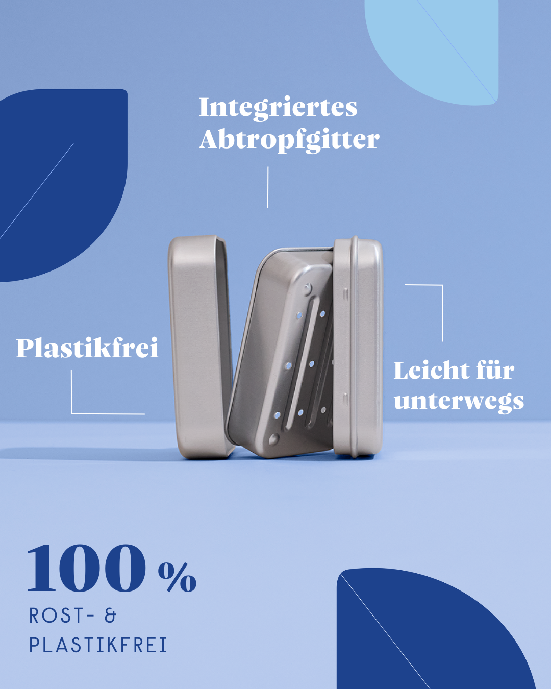 Aluminium-Seifendose mit Abtropfgitter