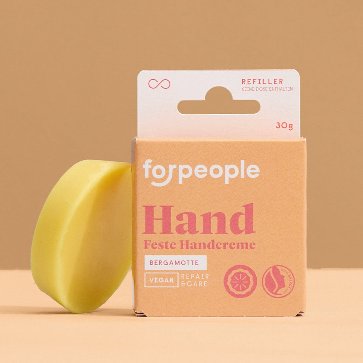 forpeople Feste vegane Handcreme Refiller - Bergamotte – Nachfüller