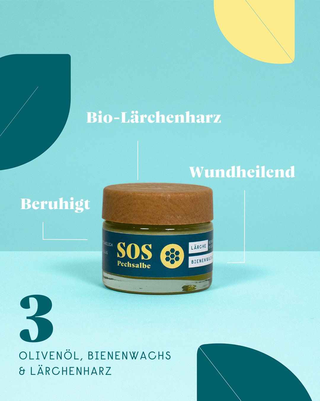 SOS Pechsalbe - Lärchenharz im Glastiegel